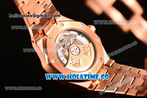 Audemars Piguet Royal Oak Clone AP Calibre 3120 Automatic Full Rose Gold with Grey Dial and Stick Markers (EF) - Click Image to Close